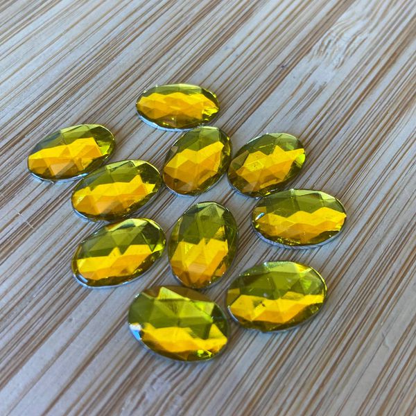 Chaton Oval 10x14 Dourado 10 unidades