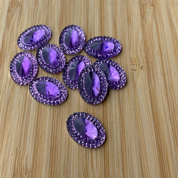 Chaton Oval Borda 13x18 Roxo 10 unidades