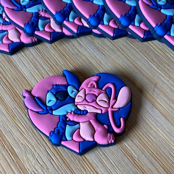 Aplique Emborrachado Lilo e Stitch Coração - 10 unidades 5,5cm