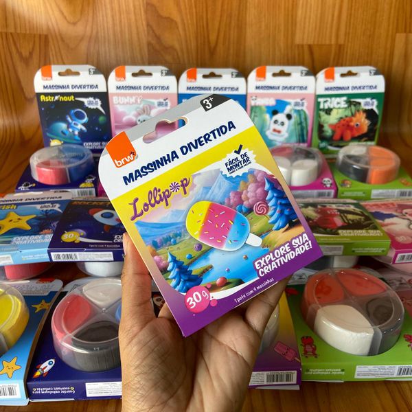 Massinha de modelar divertida cores 30g 4un