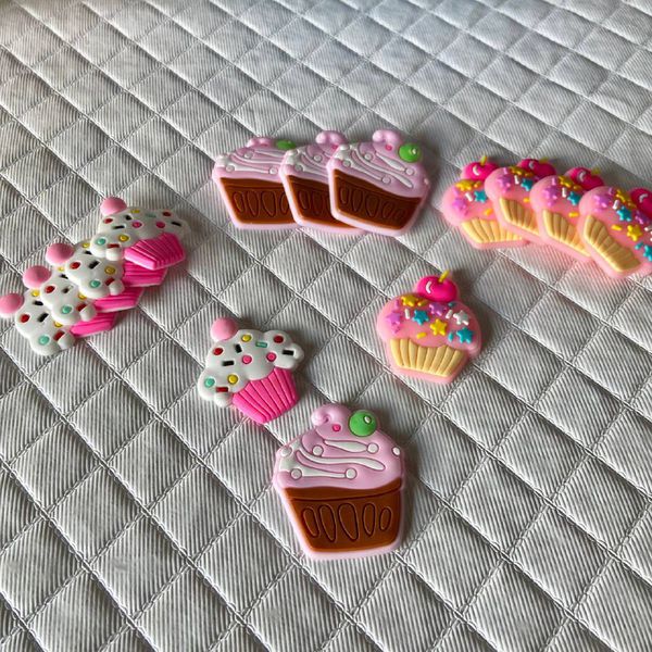 Aplique Emborrachado Cupcake Sortido 2,9x3,2cm - 10 un