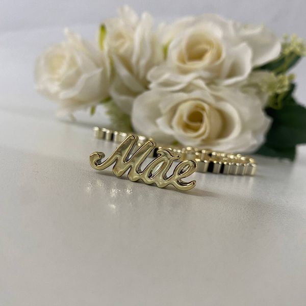 Aplique dourado Mãe 3cm - pacote com 10 unidades 