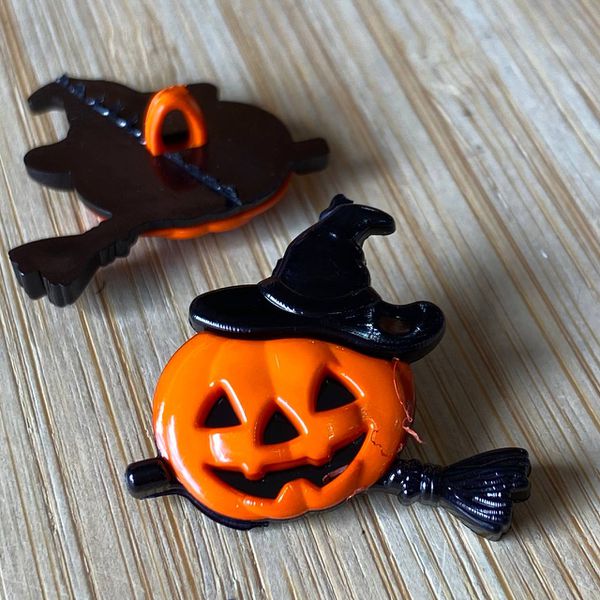 Aplique Halloween Abóbora Chapéu 25mm - 10 Unidades