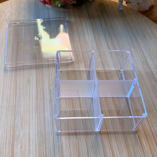 Caixa Acrílica Com Divisória Transparente 7x7x4cm - 10un