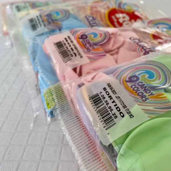 Balão SÃO ROQUE 9 Polegadas Candy - pacote com 25 unidades
