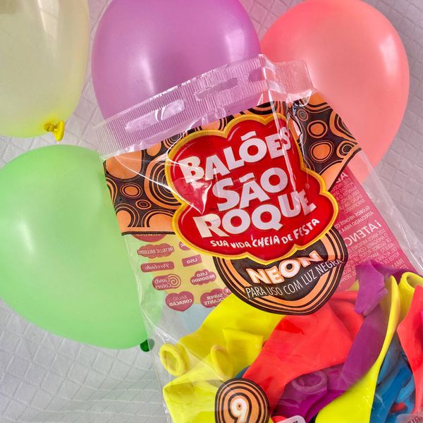 Balão SÃO ROQUE 9" Neon - pacote com 25 unidades