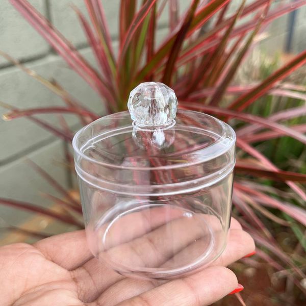 Mini bomboniere 4,5x,5,5cm redonda lisa transparente - 10 unidades