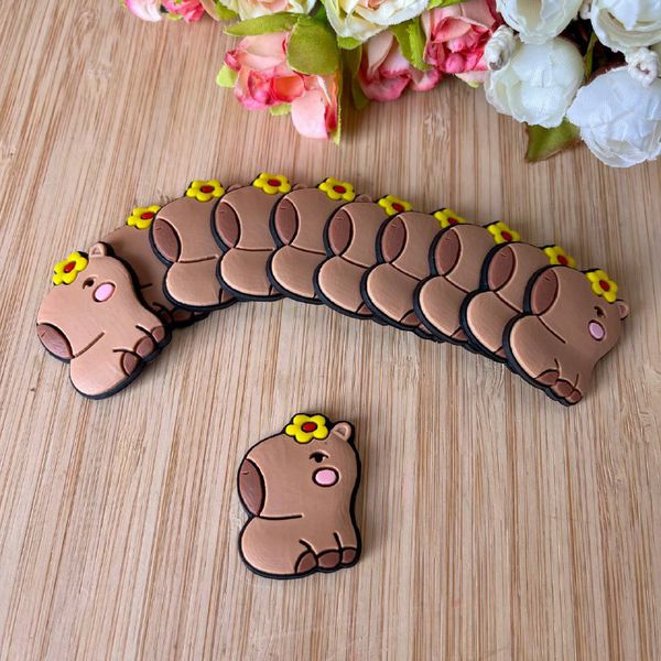 Emborrachado Cabeça Capivara 3,5cm - 10 unidades