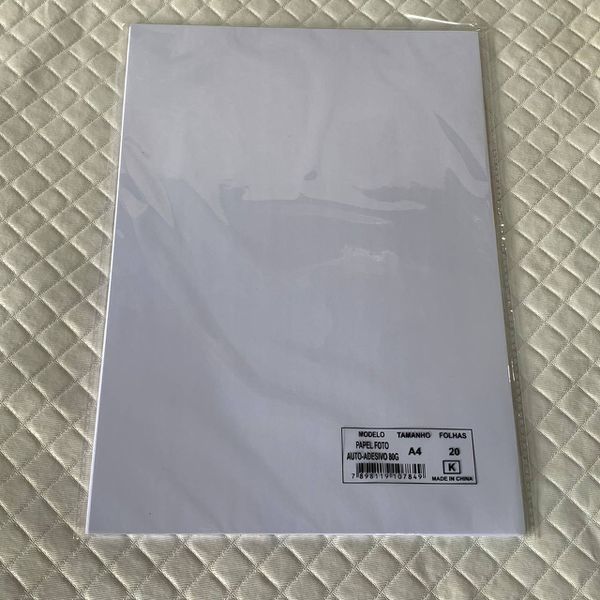 Papel Fotográfico Adesivo A4 80g - 20 folhas 