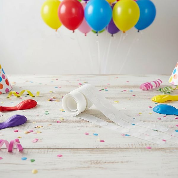 Fita Adesiva P/Balões 1x1CM - (Cola Dots) - 100 Adesivos 