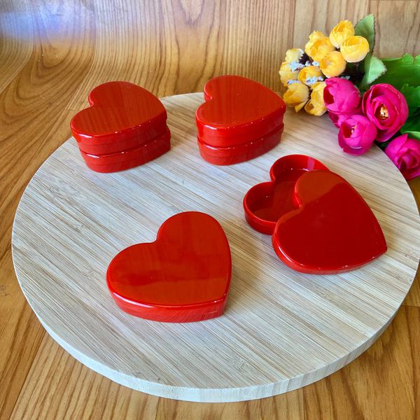 Caixa acrílica coração 7x2cm 10 unidades