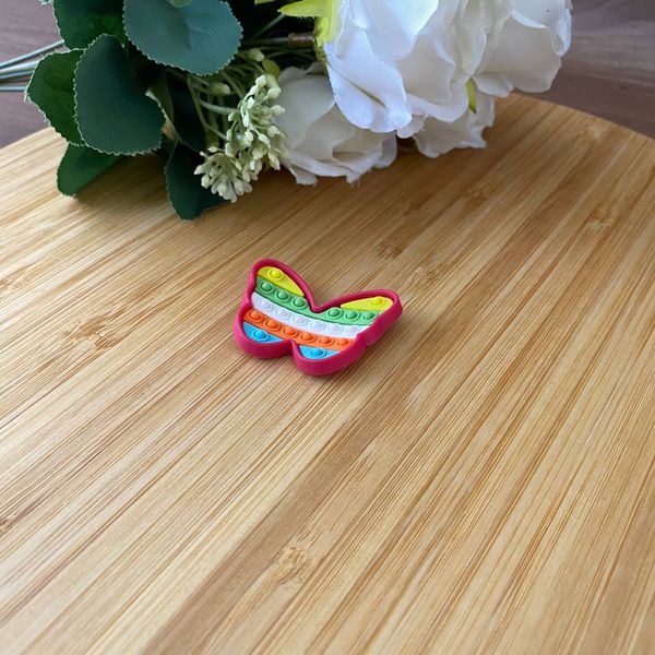 Aplique Emborrachado Borboleta Pop It 4cm - 10Unidades 