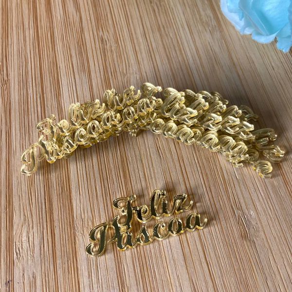 Aplique Espelhado Feliz Páscoa 4cm - 10 Unidades