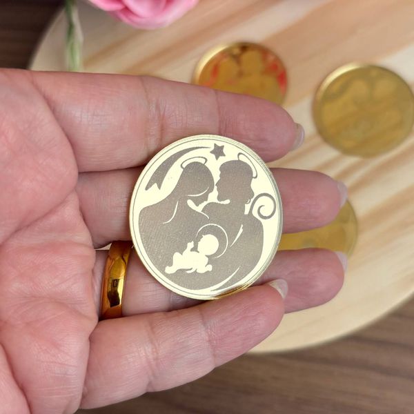 Acrílico Espelhado Red. Sagrada Família – 4cm, 10 Unidades