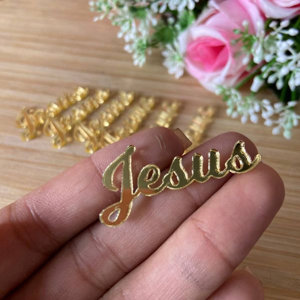 Aplique Espelhado Jesus - 10 Unidades 4cm