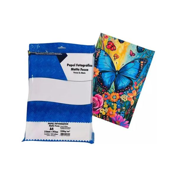 Papel Fotográfico Matte Fosco A4 - 230g - 100 Folhas