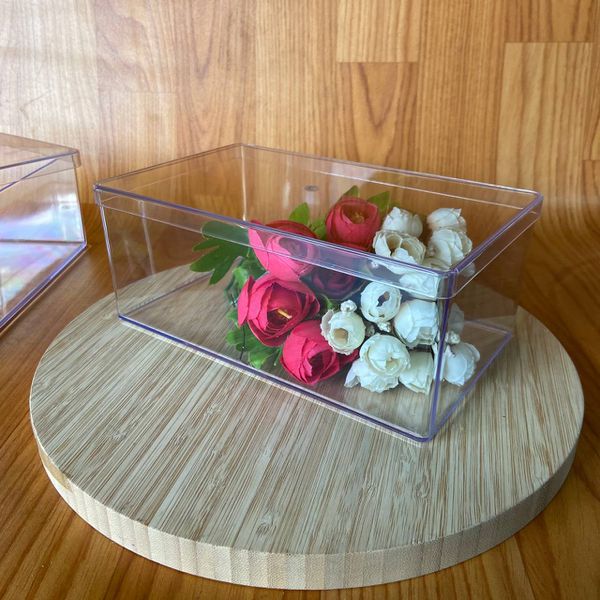 Caixa Cake Box Retangular 19,5x8,4cm Transparente Unidade