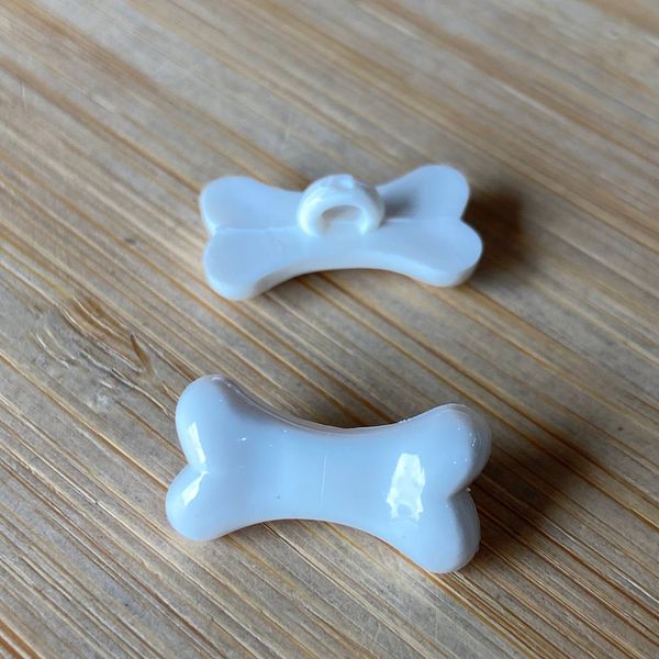 Aplique Acrílico Osso Branco 20mm - 10 Unidades