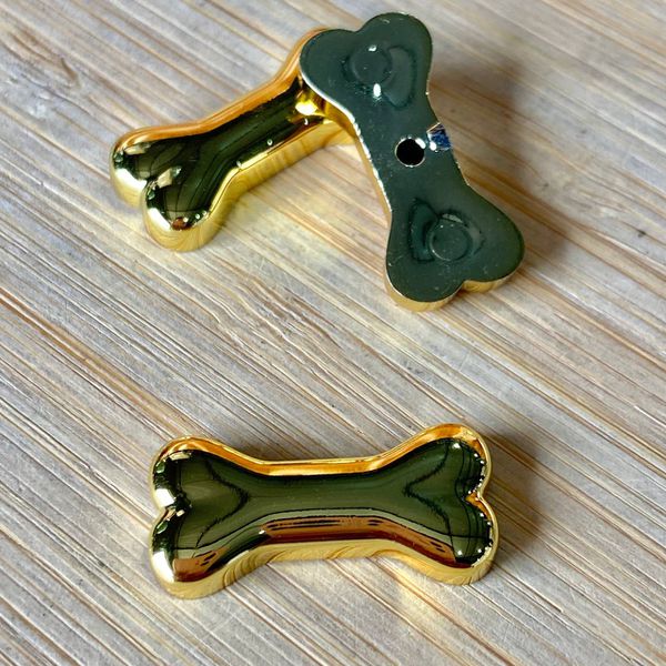 Aplique Osso Dourado ABS 25mm - 10 Unidades