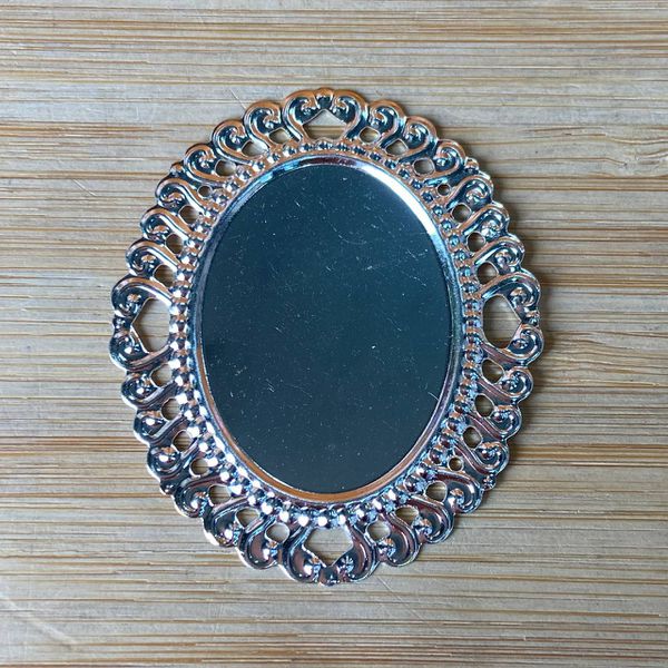 Tag Oval Prata 6.0x5.0cm - 10 Unidades