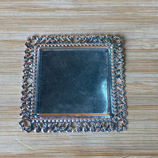 Tag Quadrata Prata 4,8x4,8cm - 10 Unidades