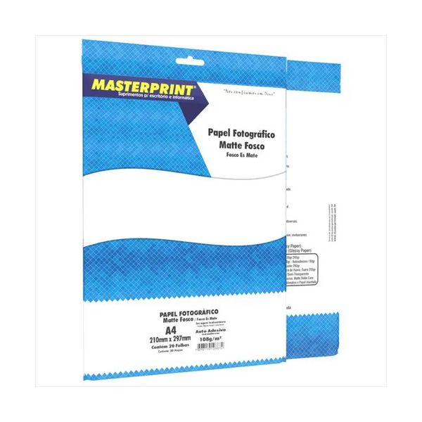 PAPEL FOTO ADESIVO A4 108G 20FLS MATTE MASTER
