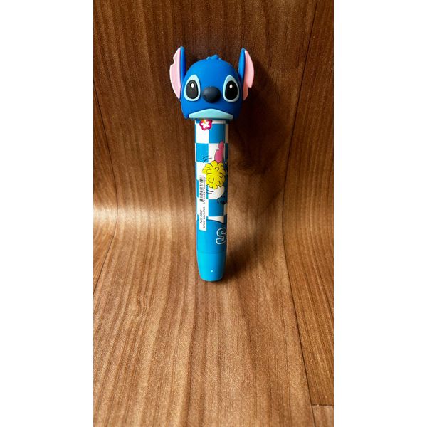 CANETA BORRACHA STITCH 12CM UN AZUL