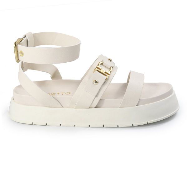 Sandália Papete Feminina Sofia Sola Alta Off-White