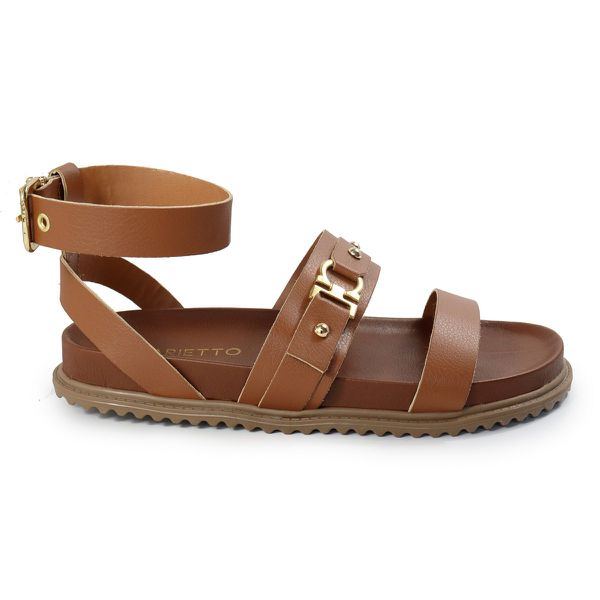 Sandália Papete Feminina Sofia Sola Baixa Caramelo