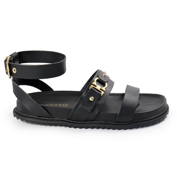 Sandália Papete Feminina Sofia Sola Baixa Preto