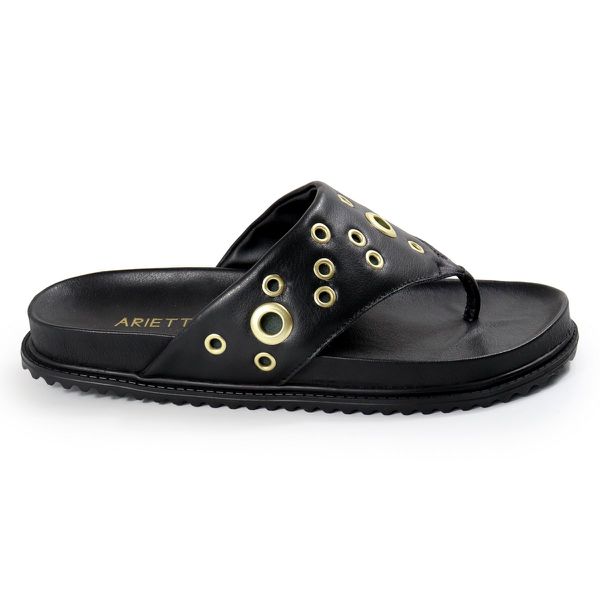 Sandália Papete Feminina de Dedo Marcela Sola Baixa Preto