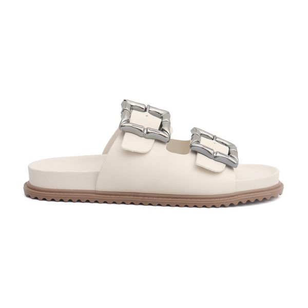 Sandália Papete Bianca com Fivela Off-White