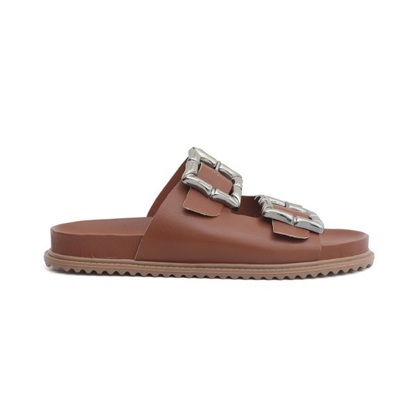 Sandália Papete Bianca com Fivela Caramelo