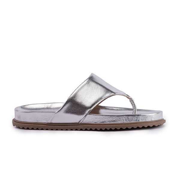 Sandália Feminina Papete de Dedo Fabi Prata