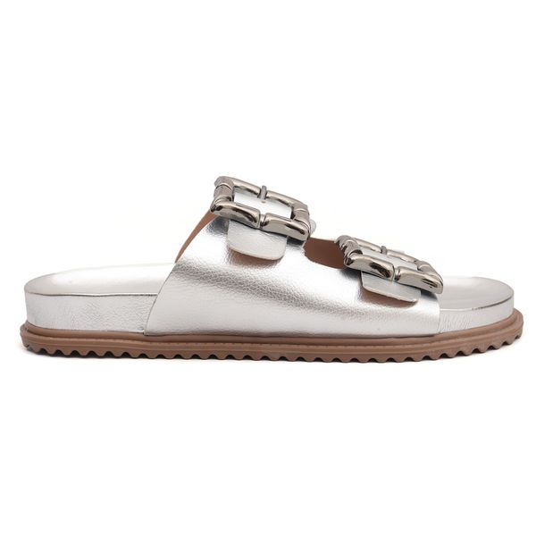 Sandália Papete Bianca com Fivela Prata