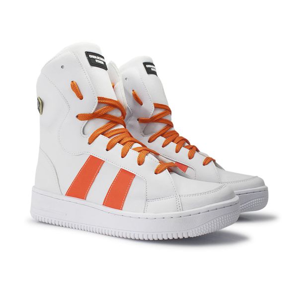 Bota de Treino Cheia de Marra Force Branco e Laran... - CHEIA DE MARRA 