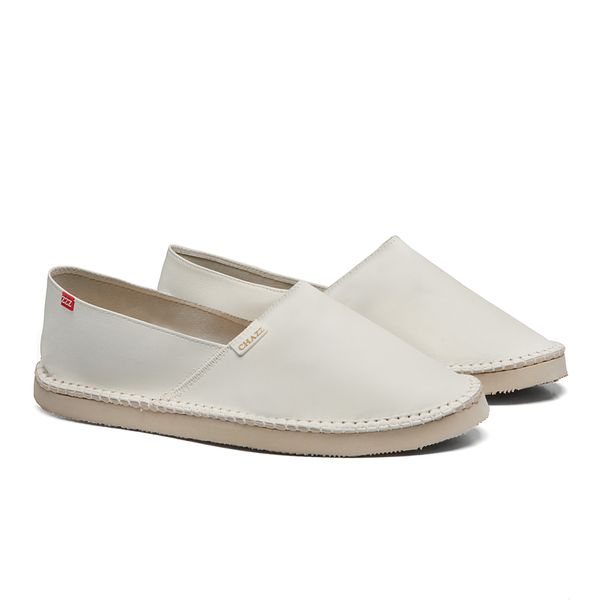 alpargatas espadrilhe tradicional chazz couro branco unissex