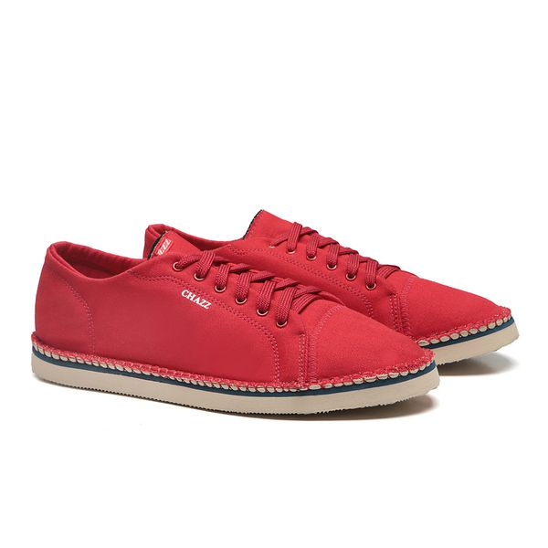 linha sapatênis sapatilha sneaker chazz - lona premium vermelho ferrari
