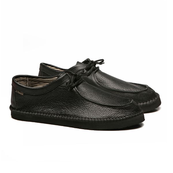 tenis espadrille cacareco chazz couro preto all black