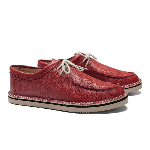 tenis espadrille cacareco chazz couro vermelho ferrari
