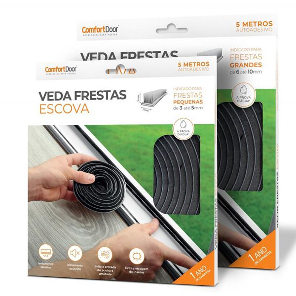 Veda frestas Comfortdoor escova adesiva 5mm