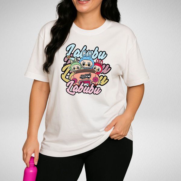 Camiseta Básica Feminina Branca - Labubu