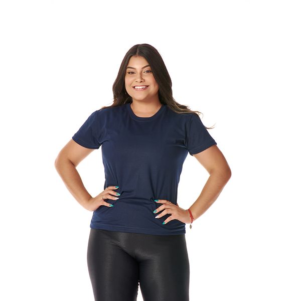 Camiseta Básica Feminina Azul Marinho 