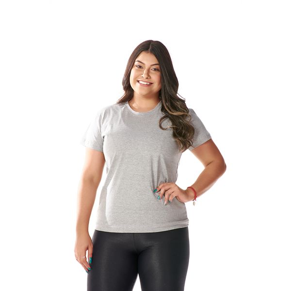 Camiseta Básica Feminina Cinza