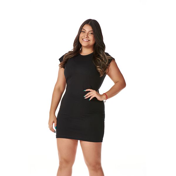 Vestido Camisão Feminino Blusão Básico Liso Preto