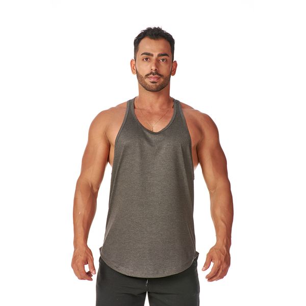 Regata Masculina Esportiva Tradicional Cinza Chumbo 