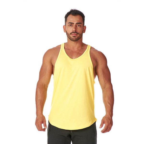 Regata Masculina Amarela Esportiva Tradicional 