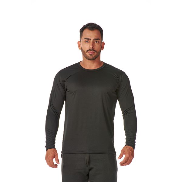 Camiseta Manga Longa Básica Masculina Preto