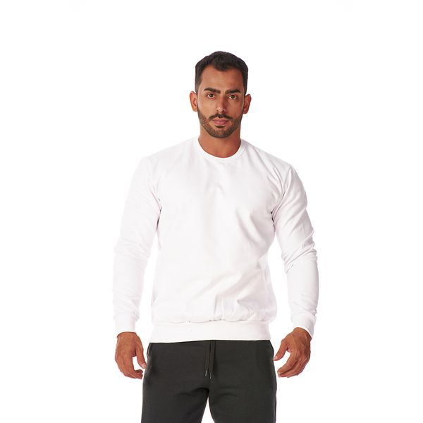 Moletom Masculino Gola Careca Branco