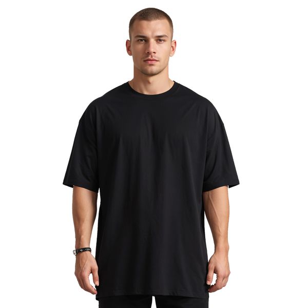 Camiseta Oversized Comum Lisa Elegante Preto